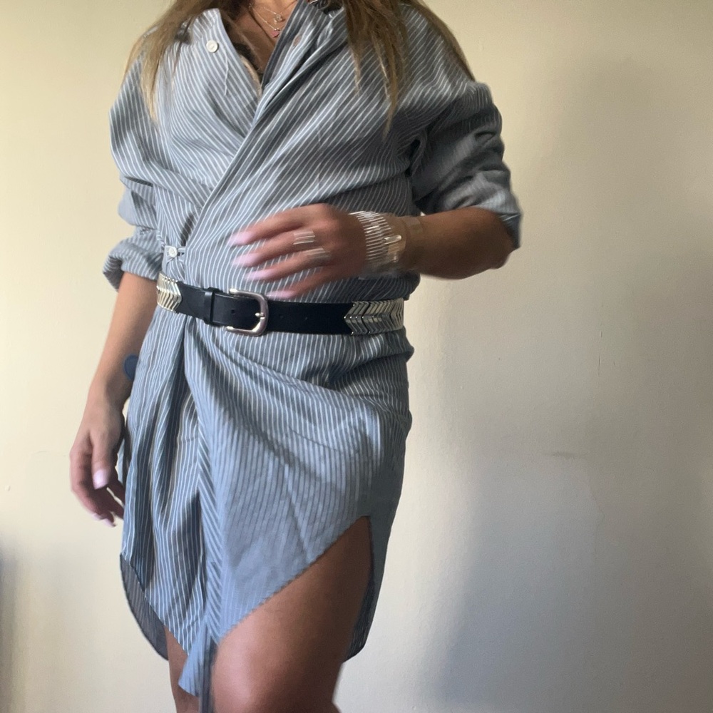 Isabel Marant Seen Striped Blue Shirt Dress 100% Cotton size 34